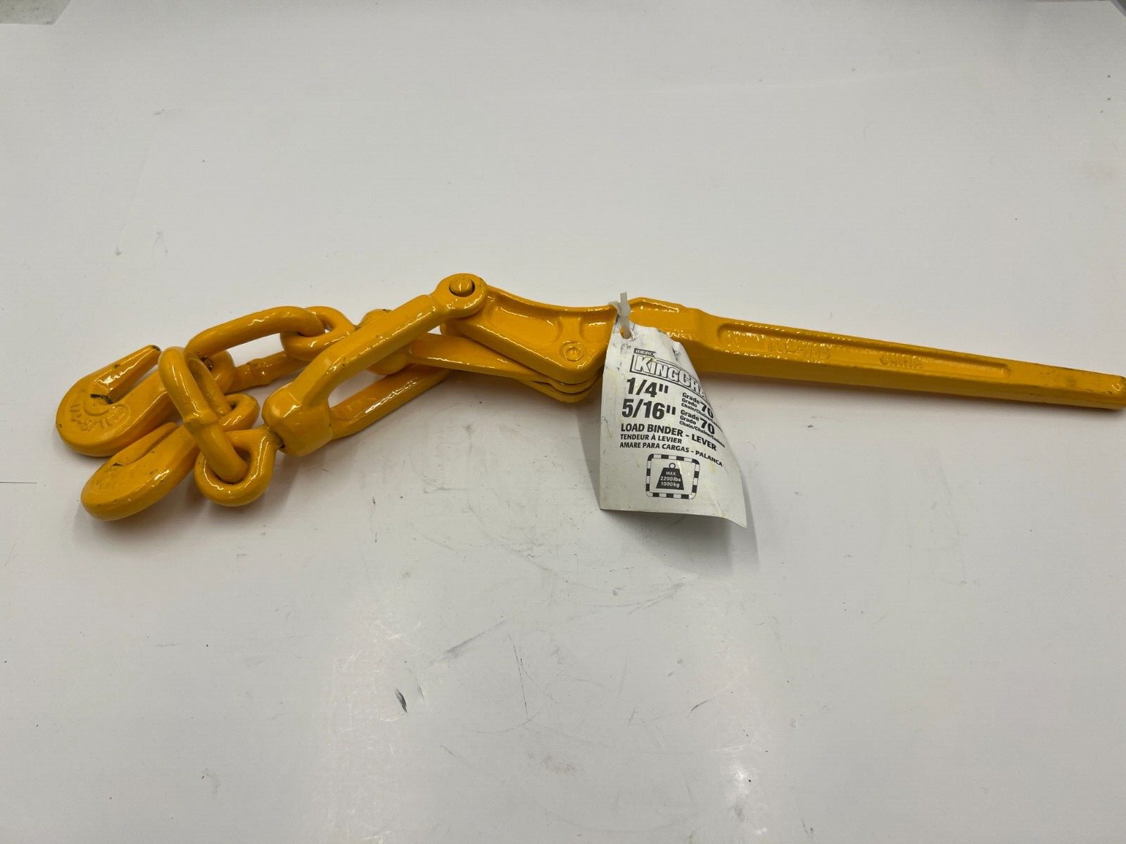 Kingchain Lever Type Load Binder 1/4″ – 5/16″ Grade 70 Max 2200lbs/1000kg Yellow