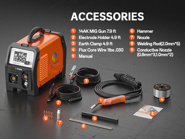 Light Weight 110V/220V 145A Flux MIG Welder Lift-TIG Stick 3 in1 Welding Machine