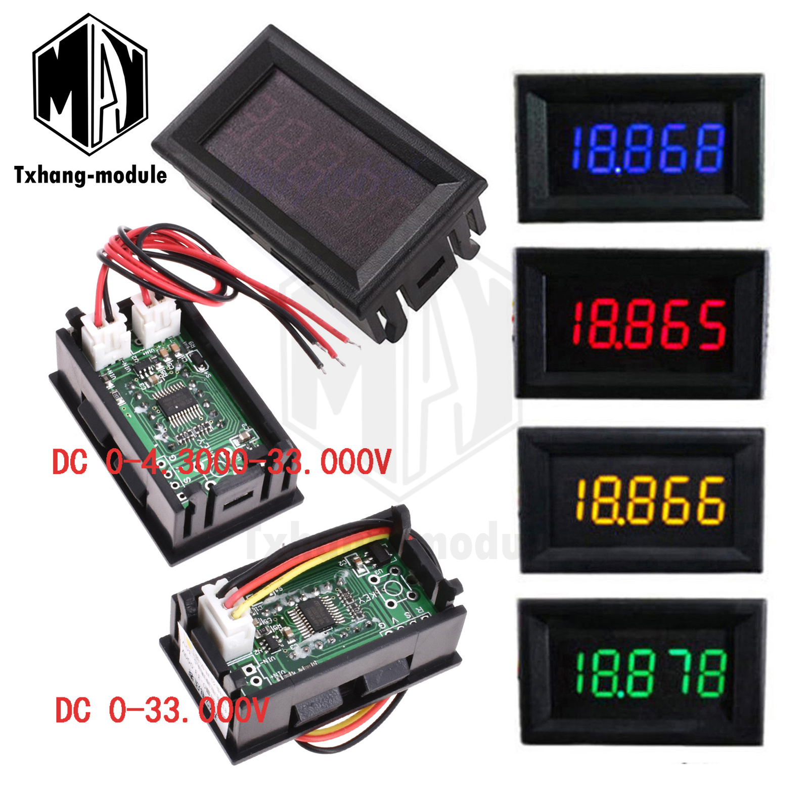 0.36″5 Digit DC0-33.000V/0-4.3000-33.000V Precision Digital Voltmeter Panel A2TM