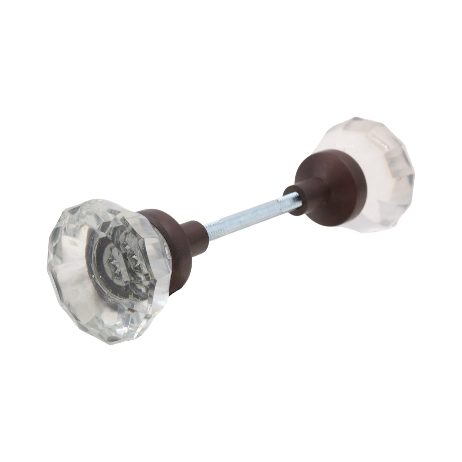 Clear Crystal Glass Door Knobs with Solid Brass Ferrules For Sets – 2 Choices