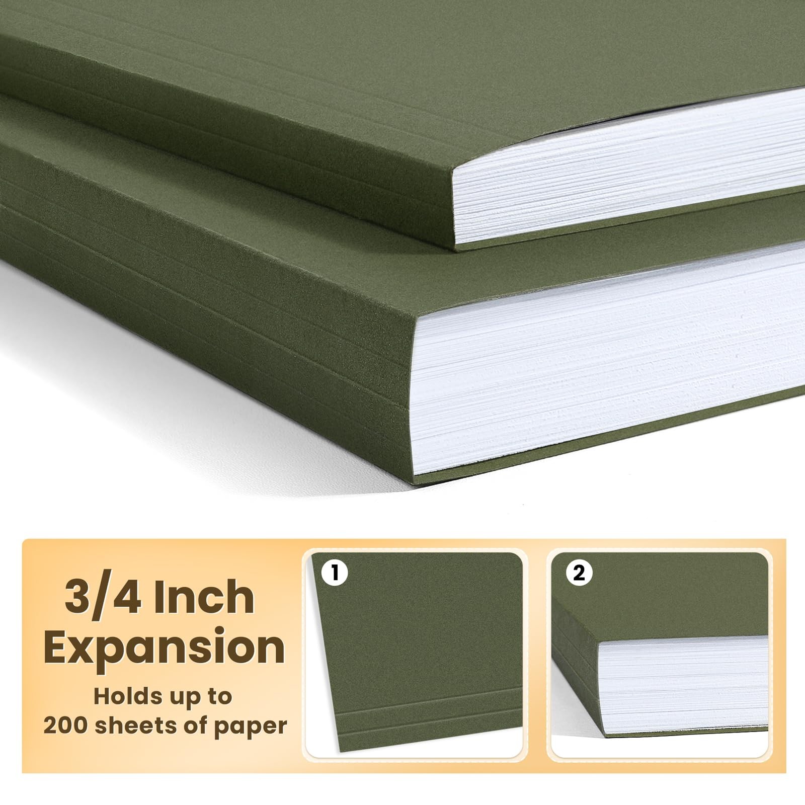 SUNEE Hanging File Folders, 6 Pack Letter Size size, Green