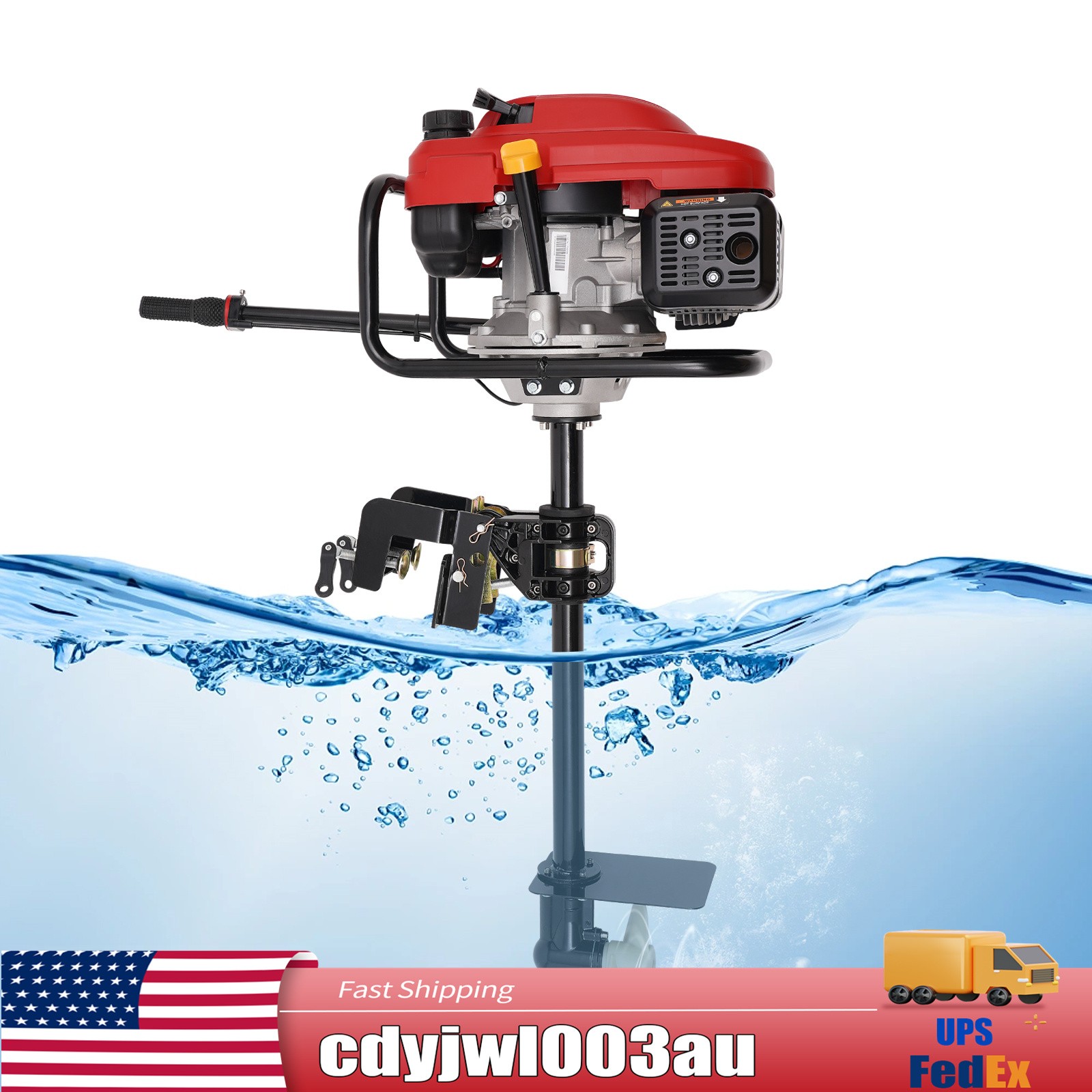 4 Stroke 6 HP 200CC Outboard Motor Fishing Boat Engine Air Cooling Heavy Duty