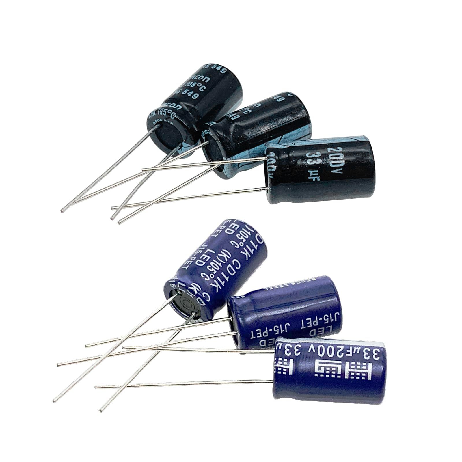 10pcs 200V 33UF Capacitor 10x16MM0.39×0.63in Aluminum Electrolytic Capacitors…