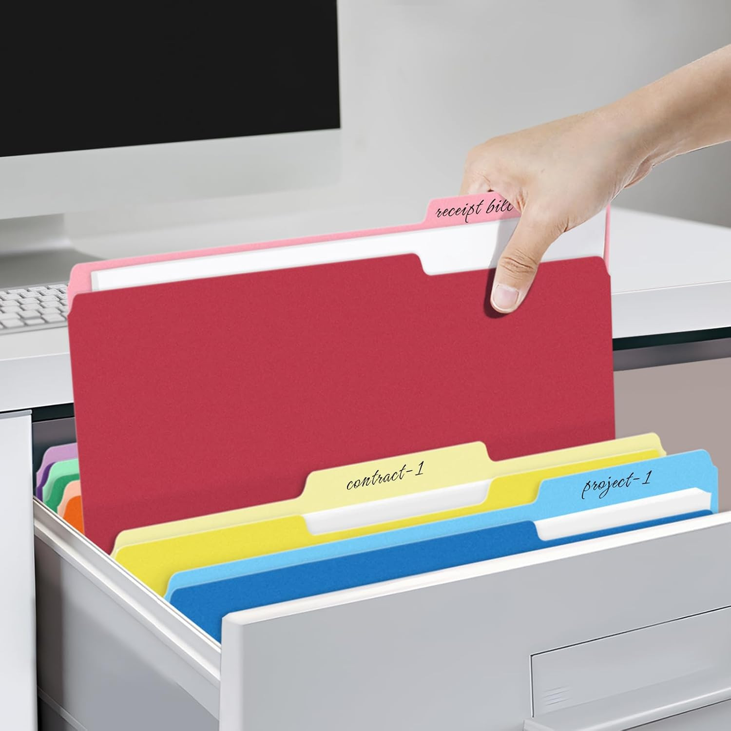 File Folders, 30 Pack Manilla Folders 8.5 X 11, Colored File Folders Home Office