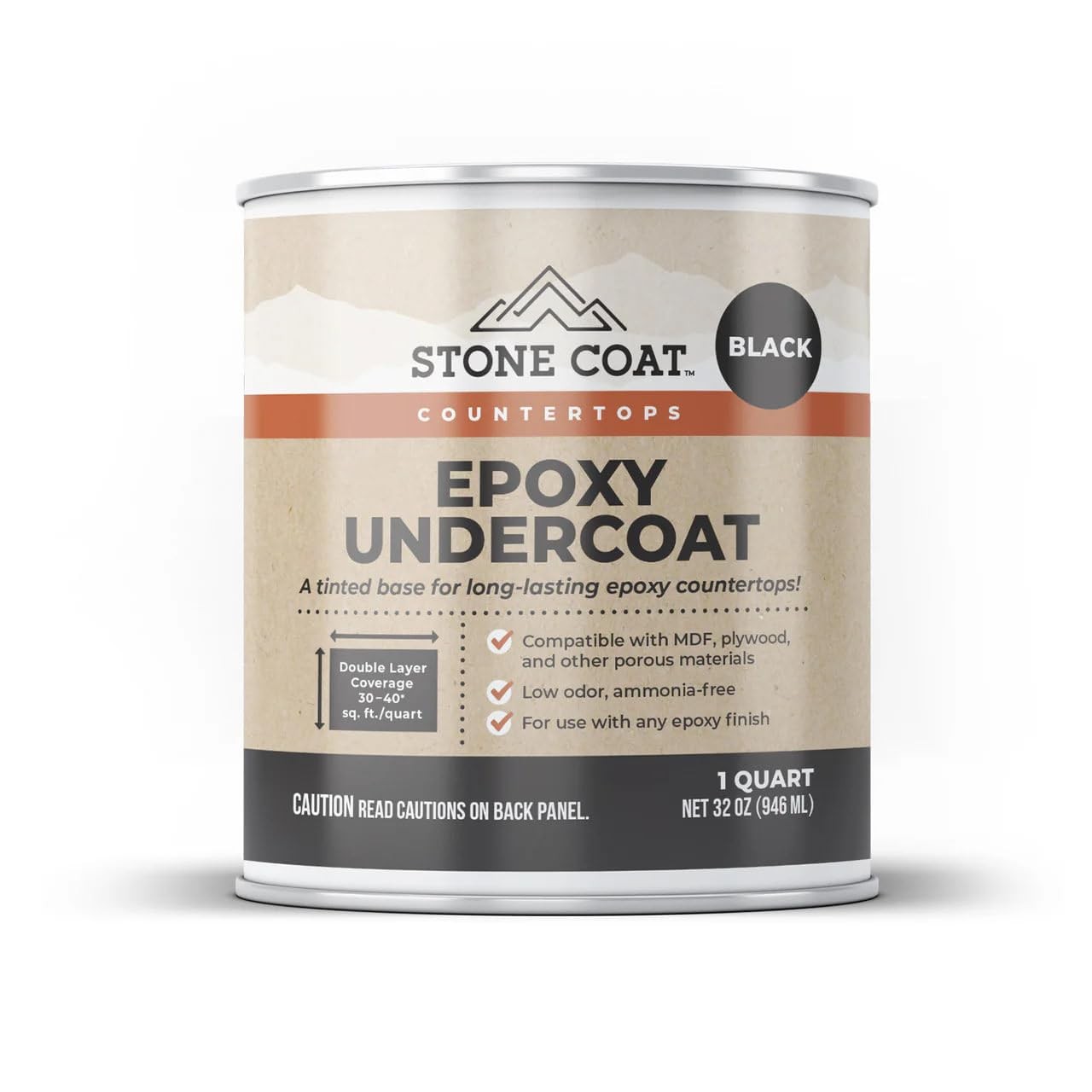 Stone Coat Countertops Black Epoxy Undercoat – 32 Fl Oz (Pack of 1),