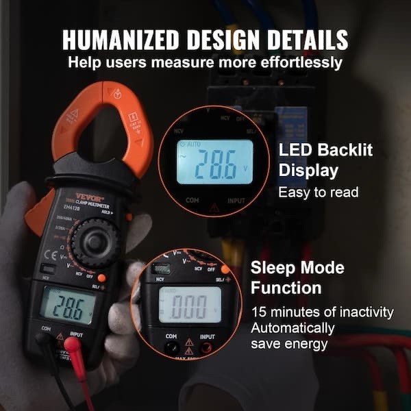 400 Amp Digital Clamp Meter AC DC Multimeter True RMS Auto Ranging NCV