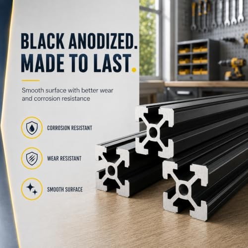 10pk 48″ Black 2020 T-Slot Aluminum Extrusion DIY Frame CNC 3D Printer
