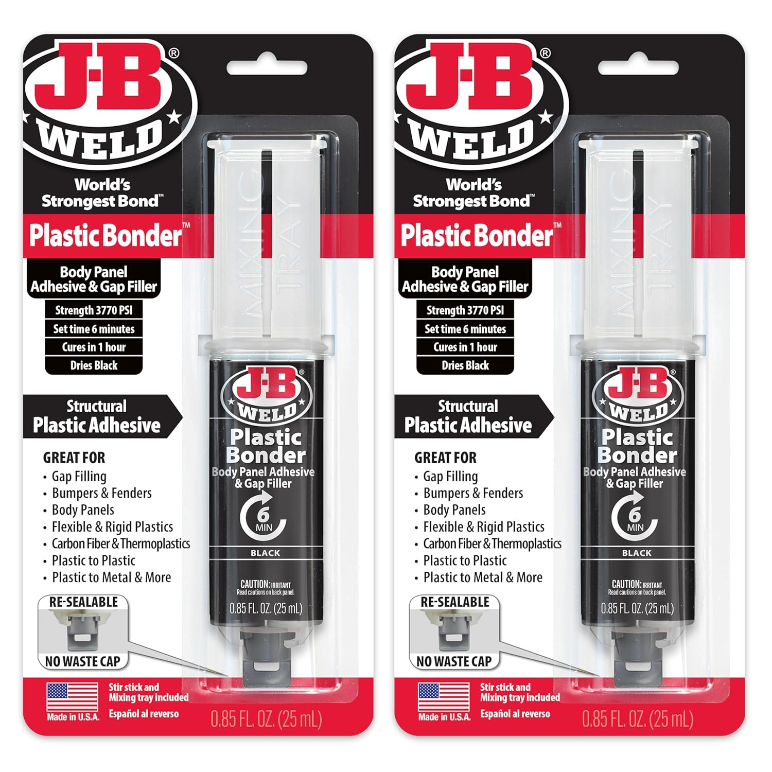 Plastic Bonder Black 25Ml Syringe – 2 Pack (50139-2), 25 Ml – 2 Pack