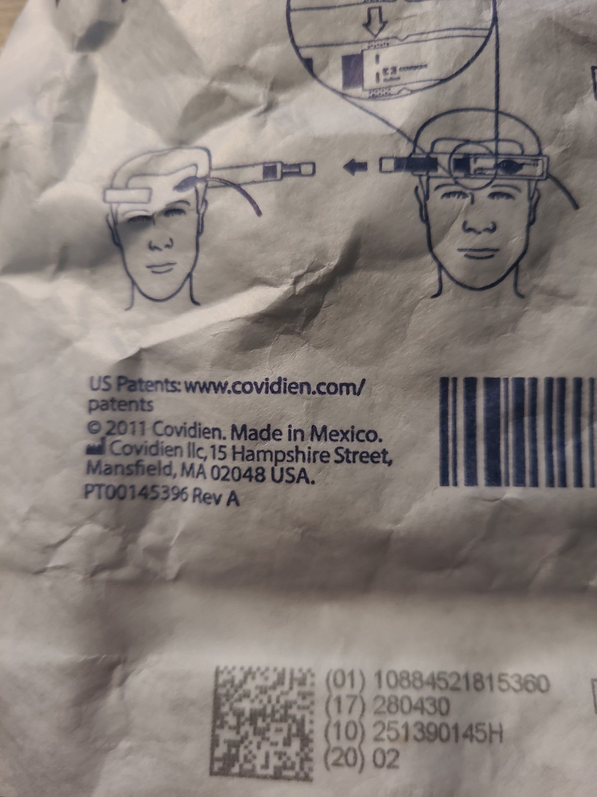 NELLCOR OXIMAX FOREHEAD SP02 SENSOR GREATER THEN 10 KG, BY COVIDIEN