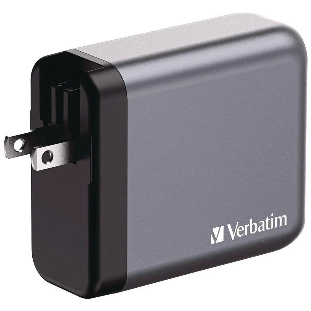 Verbatim 32203 140 W 4-Port GaN Wall Charger – Black/Gray New