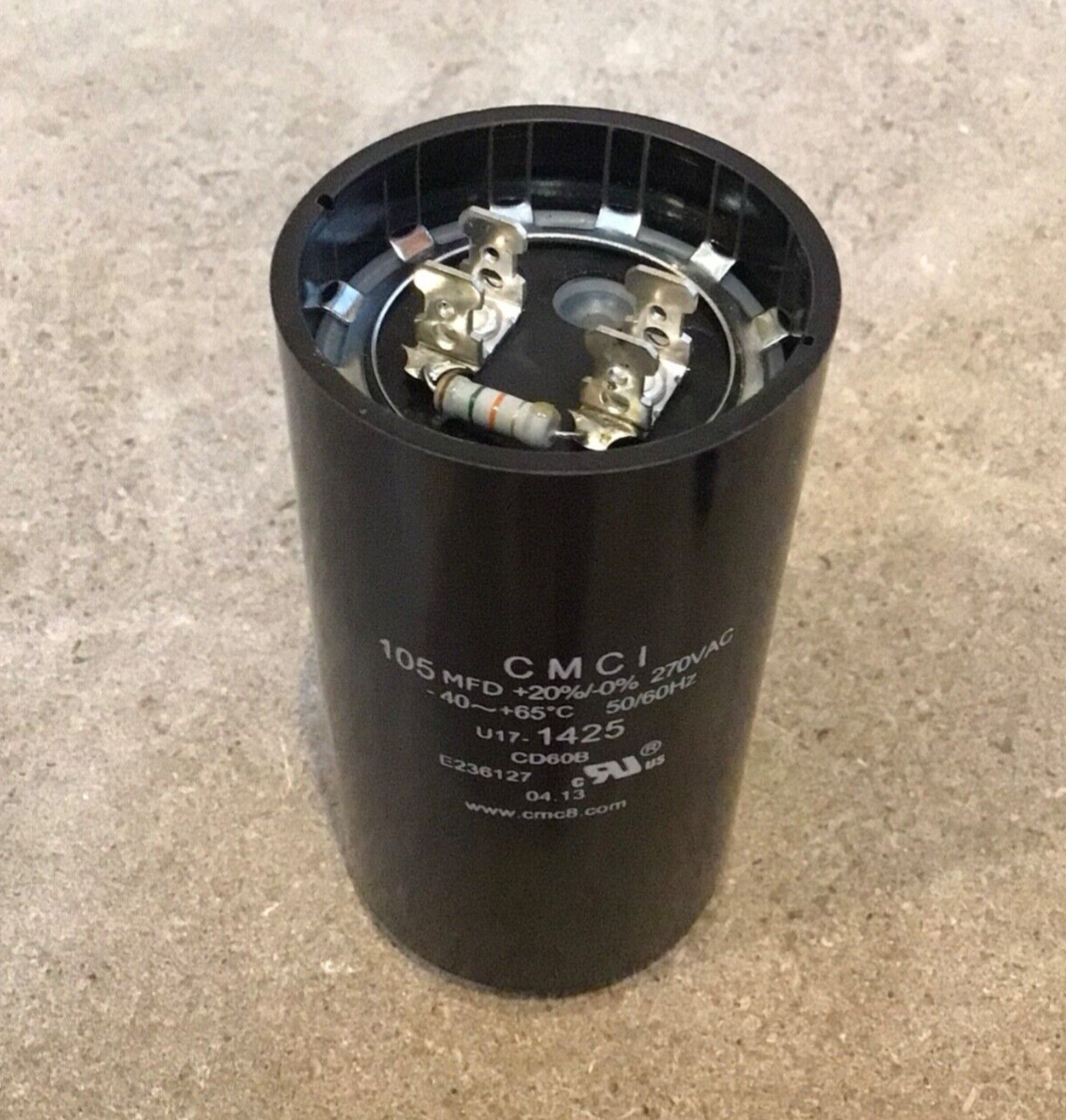 Well Pump Motor Start Capacitor, U17-1425, 270 VAC, 105 MFD, 50/60 Hz, Free Ship