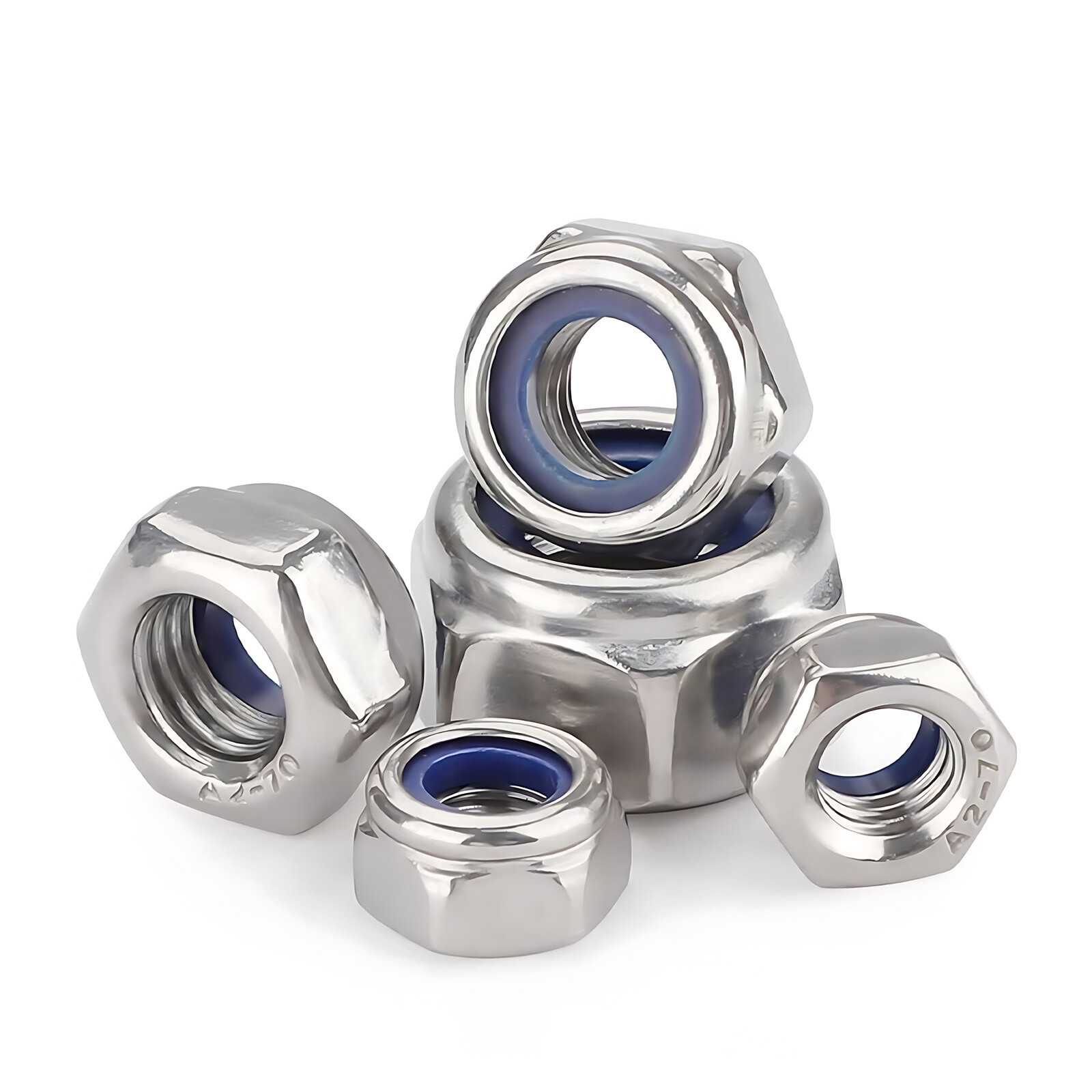 NYLOC NYLON INSERT LOCKING NUTS M3 M4 M5 M6-M20 A4/316 STAINLESS STEEL DIN 985