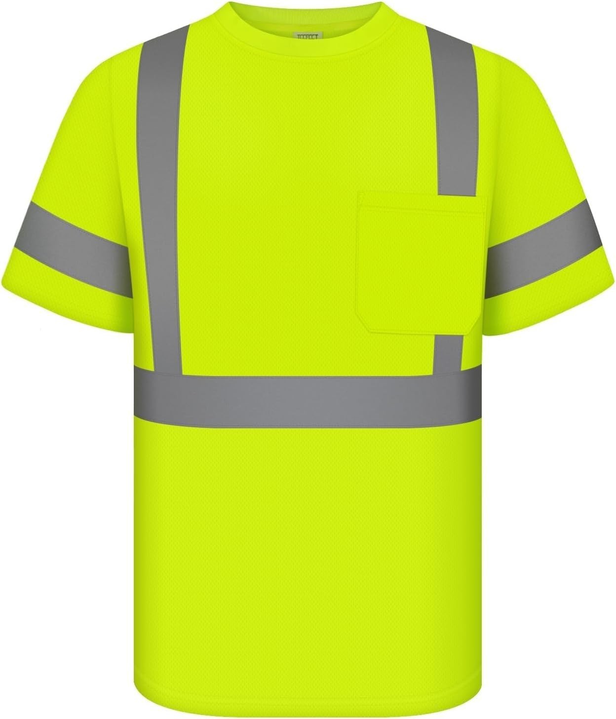 Short Sleeve Safety Shirt for Work, Construction Hi-Visibility Reflective QTY: 5