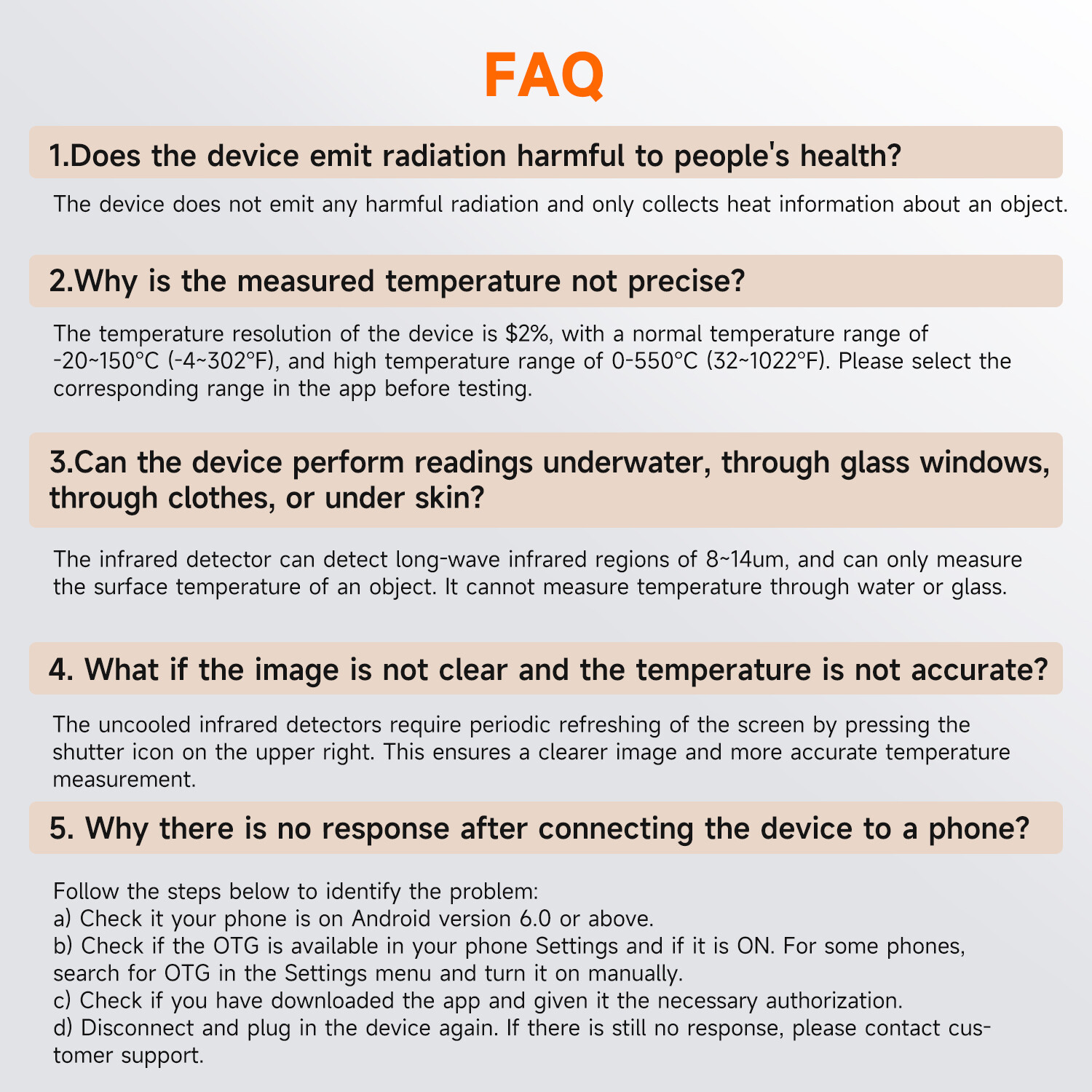 ANCEL IR101 256×192 Pixels Thermal Imaging Camera for Android USB-C Phones