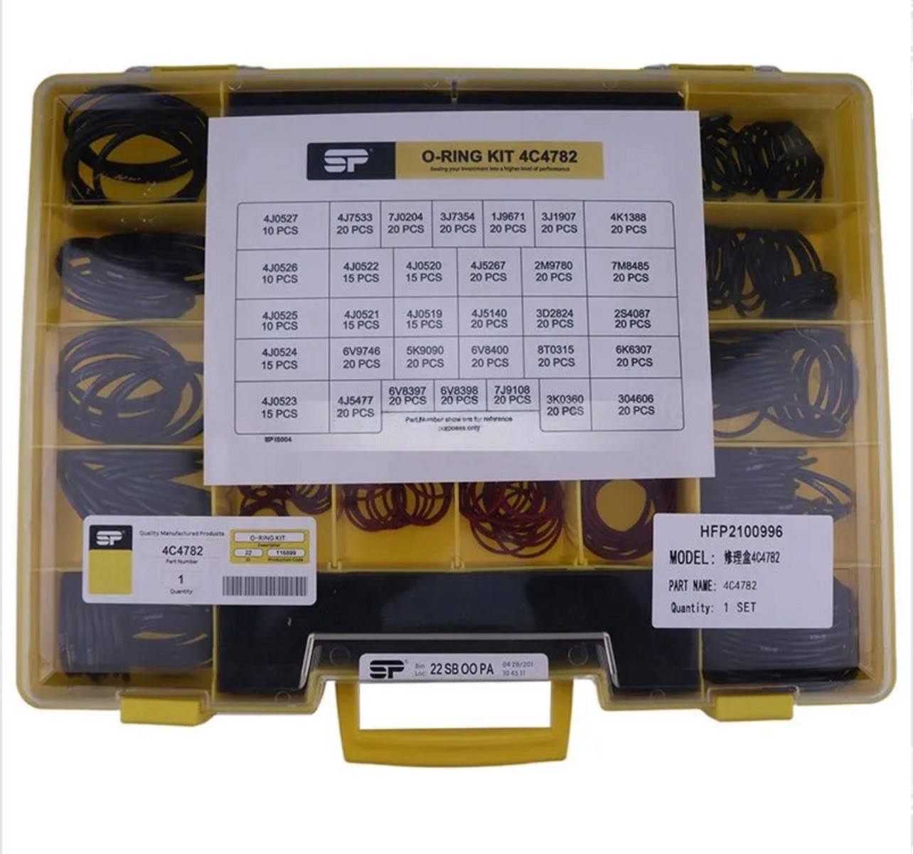 580 Pcs Seal O-Ring Kit 4C-4782 for CAT Caterpillar SAE STOR ORFS 61 62 Nitrile
