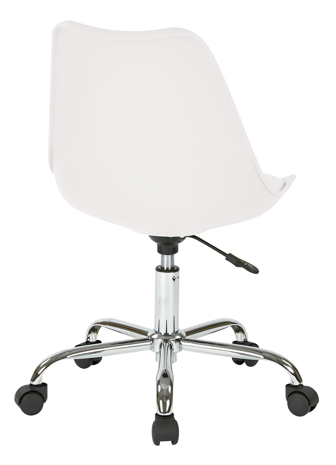 Pemberley Row Faux Leather White Office Chair Chrome Base 17.5″W x 22″D x 35….