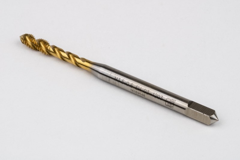 Haas M3.5×0.6 M HSS-E Spiral Flute Tap, 4mm Shank x 7mm Thread Length, 2.5XD