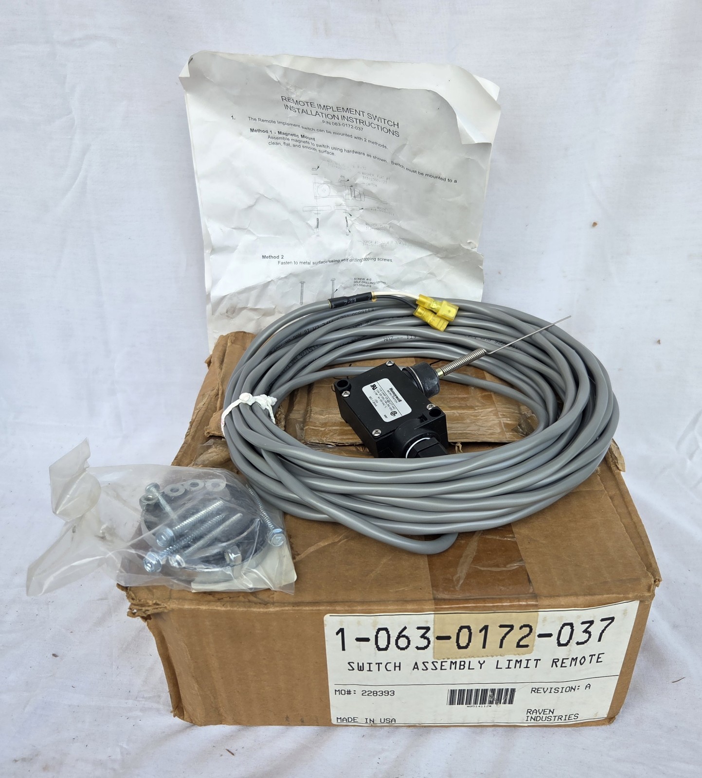 Raven Switch Assembly Limit Remote 1-063-0172-037 Honeywell