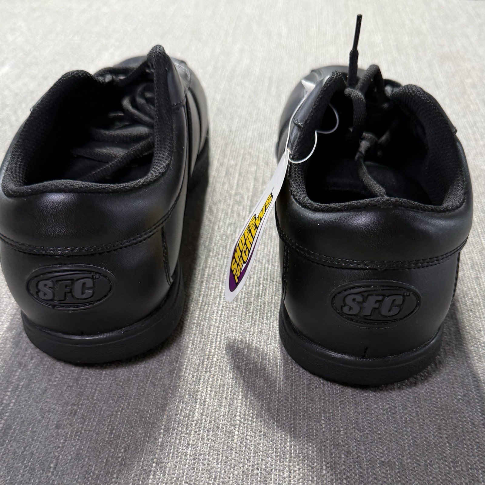 NWOB Shoes For Crews 9031 Womens Black Leather Slip Resistant Work Shoes Size 9