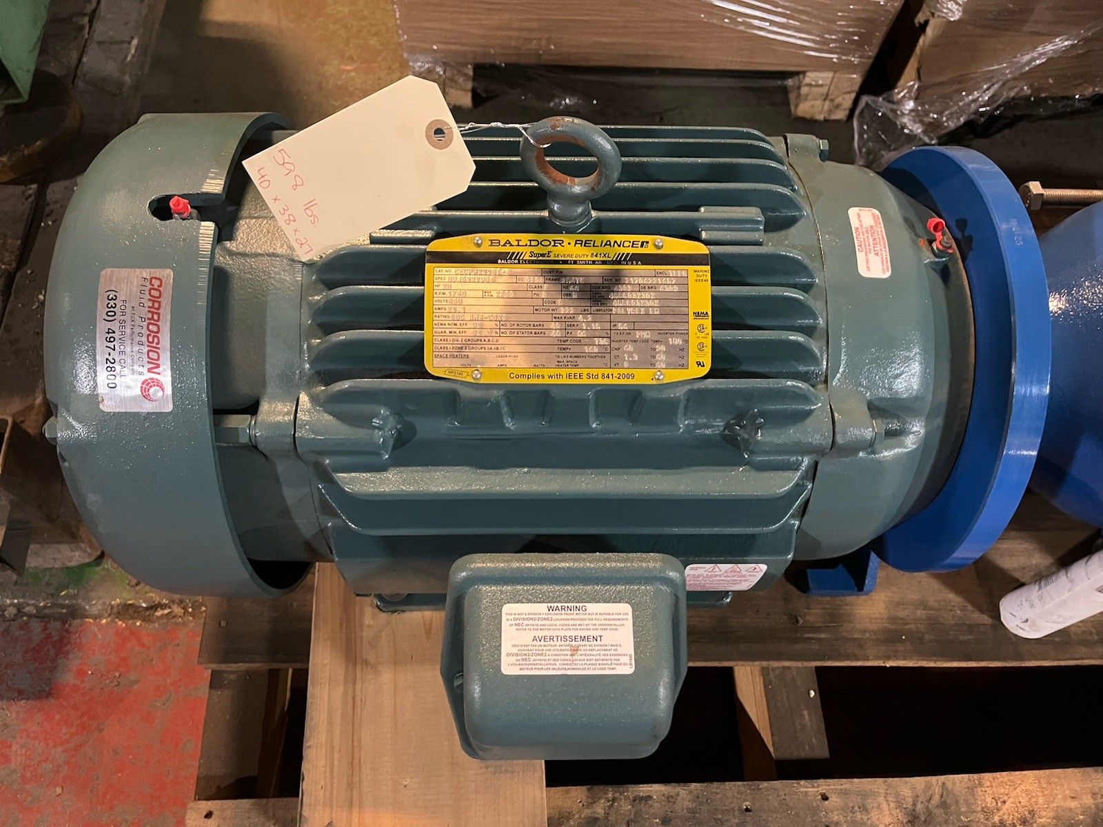 FTI,UC4310,ULTRACHEM 4″X3X10 SEALLESS MAGNETIC PLASTIC LINED CHEMICAL PUMP 20HP