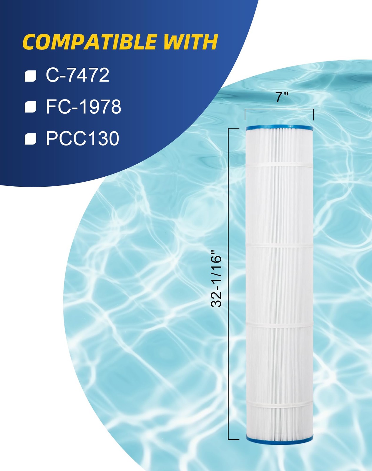 Zotee Pcc130-Pak4 Pool Filter Cartridge Replaces Clean And Clear Plus 520