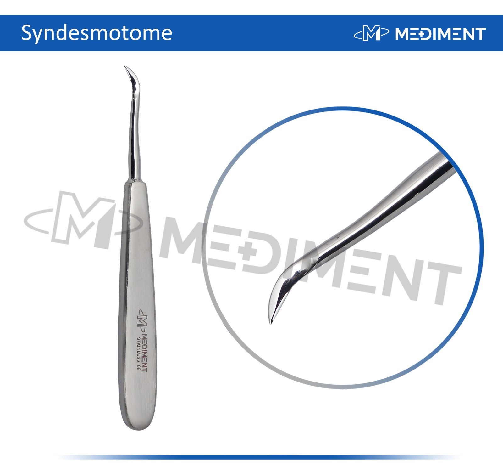 Curved Syndesmotome Elevator Dental Root Elevator Surgical Dental Instrument