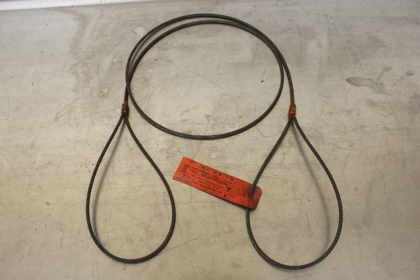 ASC 1/4″ x 8 FT .65 TON RIGGING BRAIDED WIRE STEEL CRANE CHAIN SLING HOIST JD