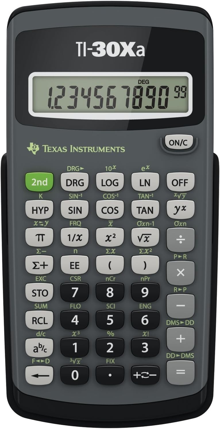 Texas Instruments TI-30Xa Scientific Calculator SAT ACT Approved + Cover