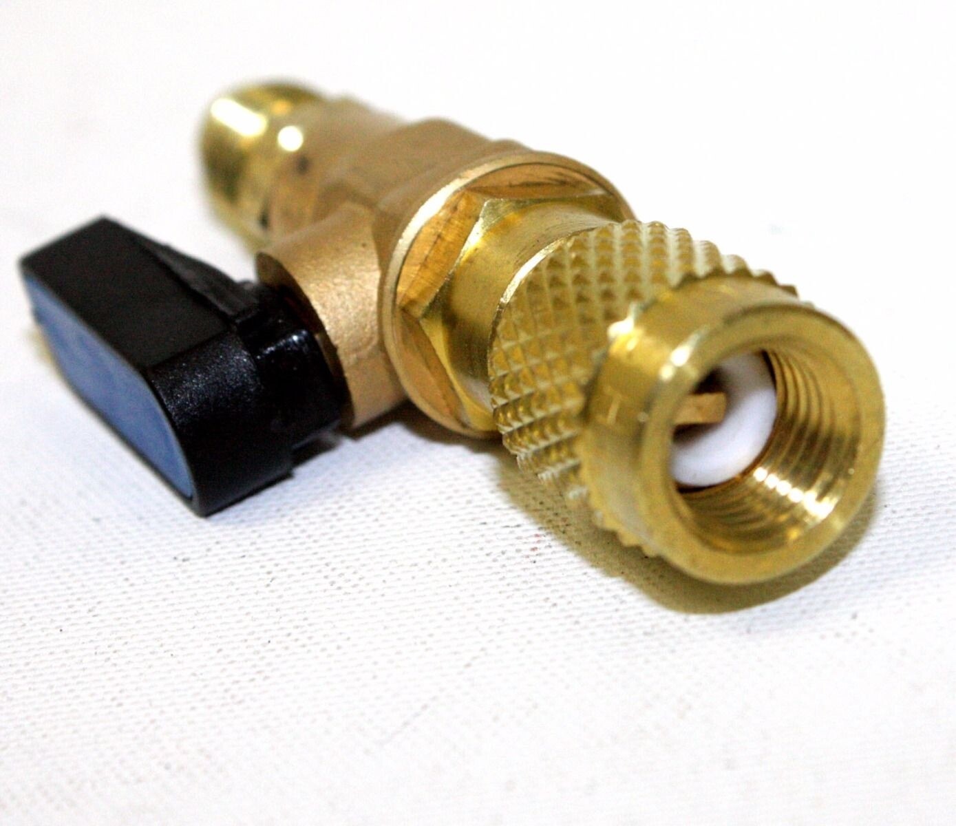 HVAC A/C Straight SHUT-OFF Ball Valve Adapter For R134a R22 R12 R410a 1/4″ FIT