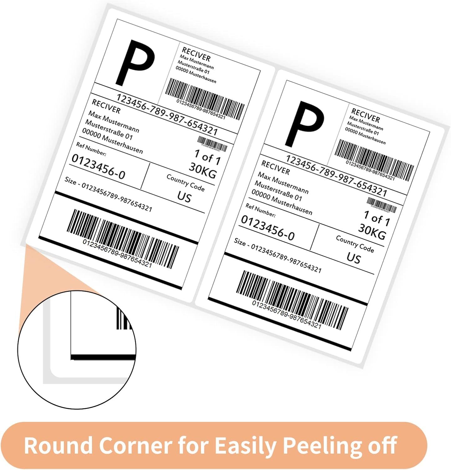 50-20000 Shipping Address Labels 8.5×5.5 Half Sheets Self Adhesive 2 Per Sheet
