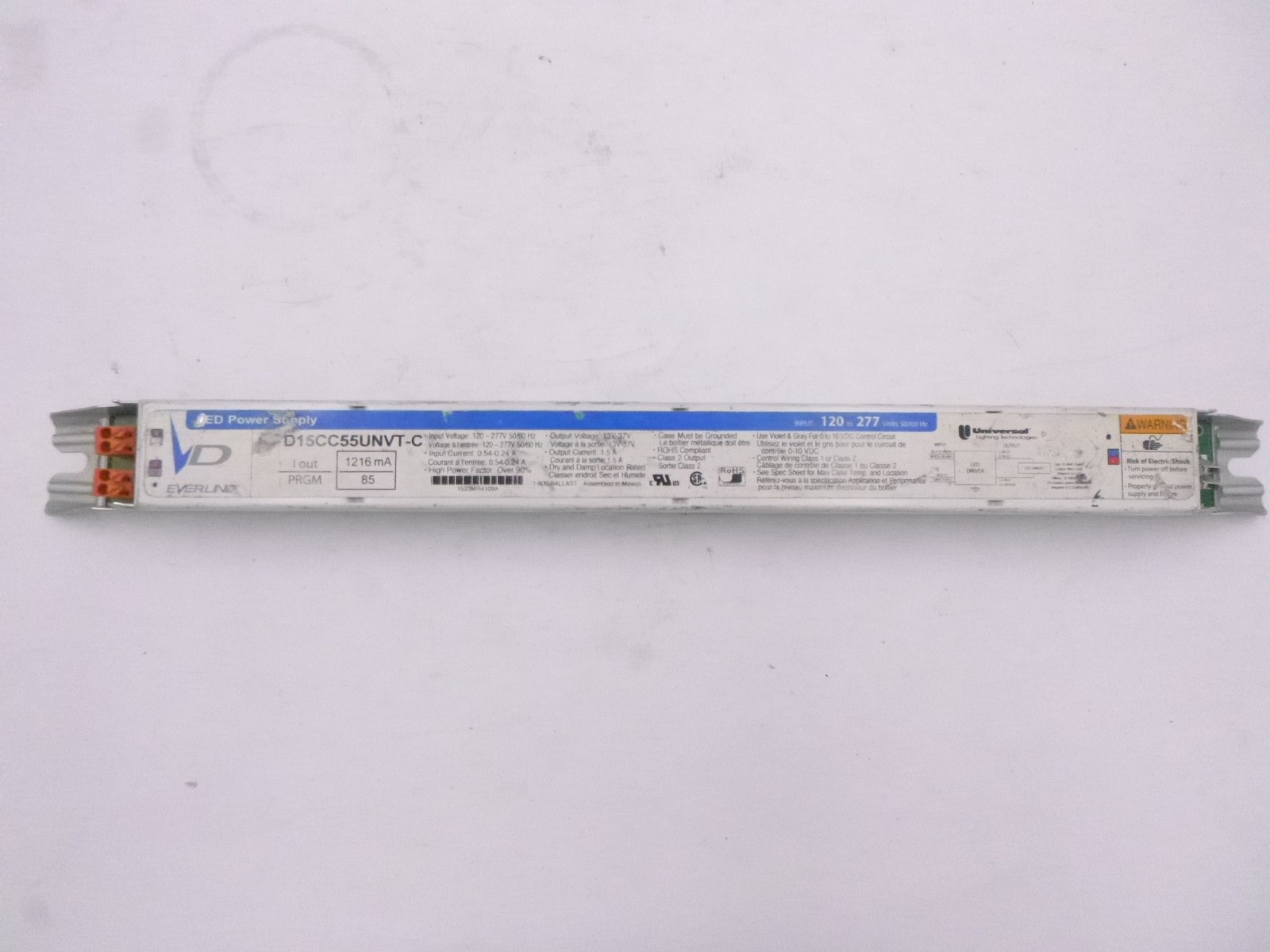 Universal Everline D15CC55UNVT-C Programmable LED Driver 55W 1500mA