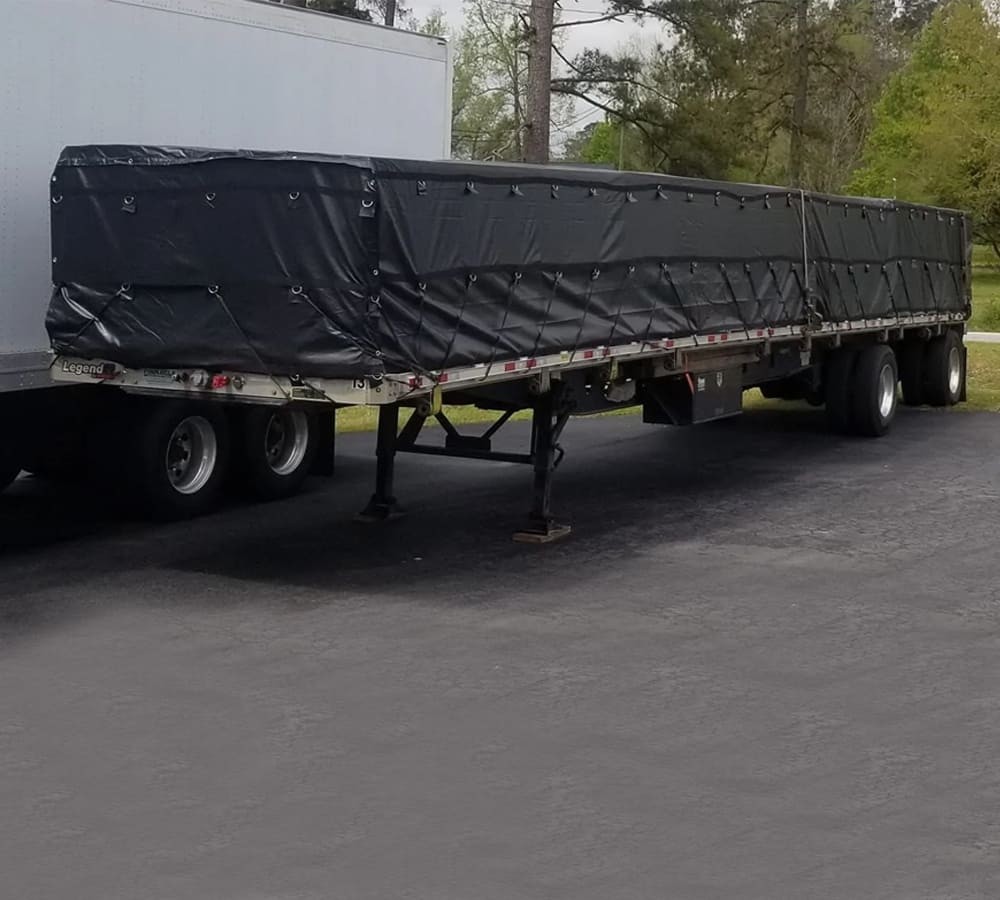 Super Light 14 Oz Lumber Tarp 20×18 (6′ Drop with 6′ x 8′ Flap) – Black