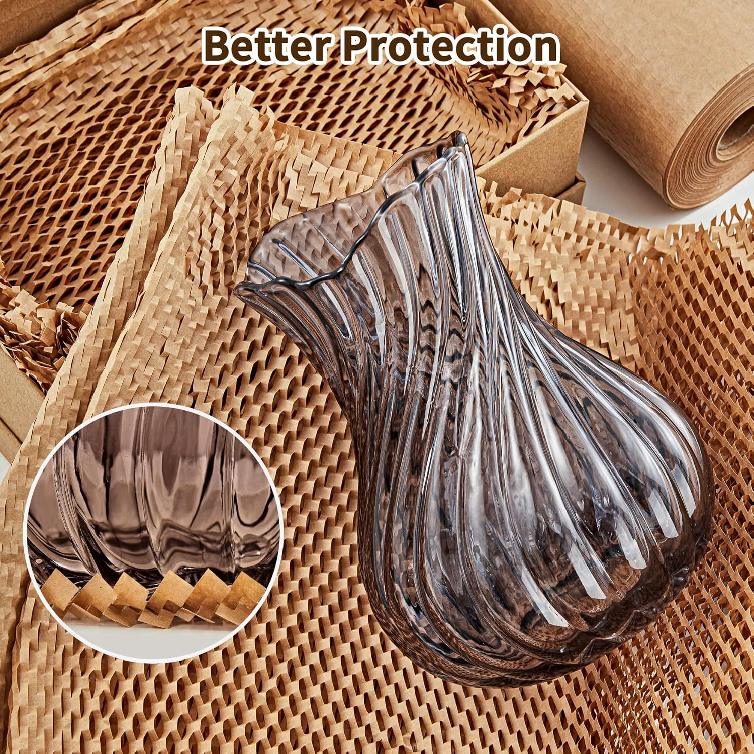 Honeycomb Packing Paper, 15″ X 400′ Packing Wrap Roll for Shipping | Recyclable