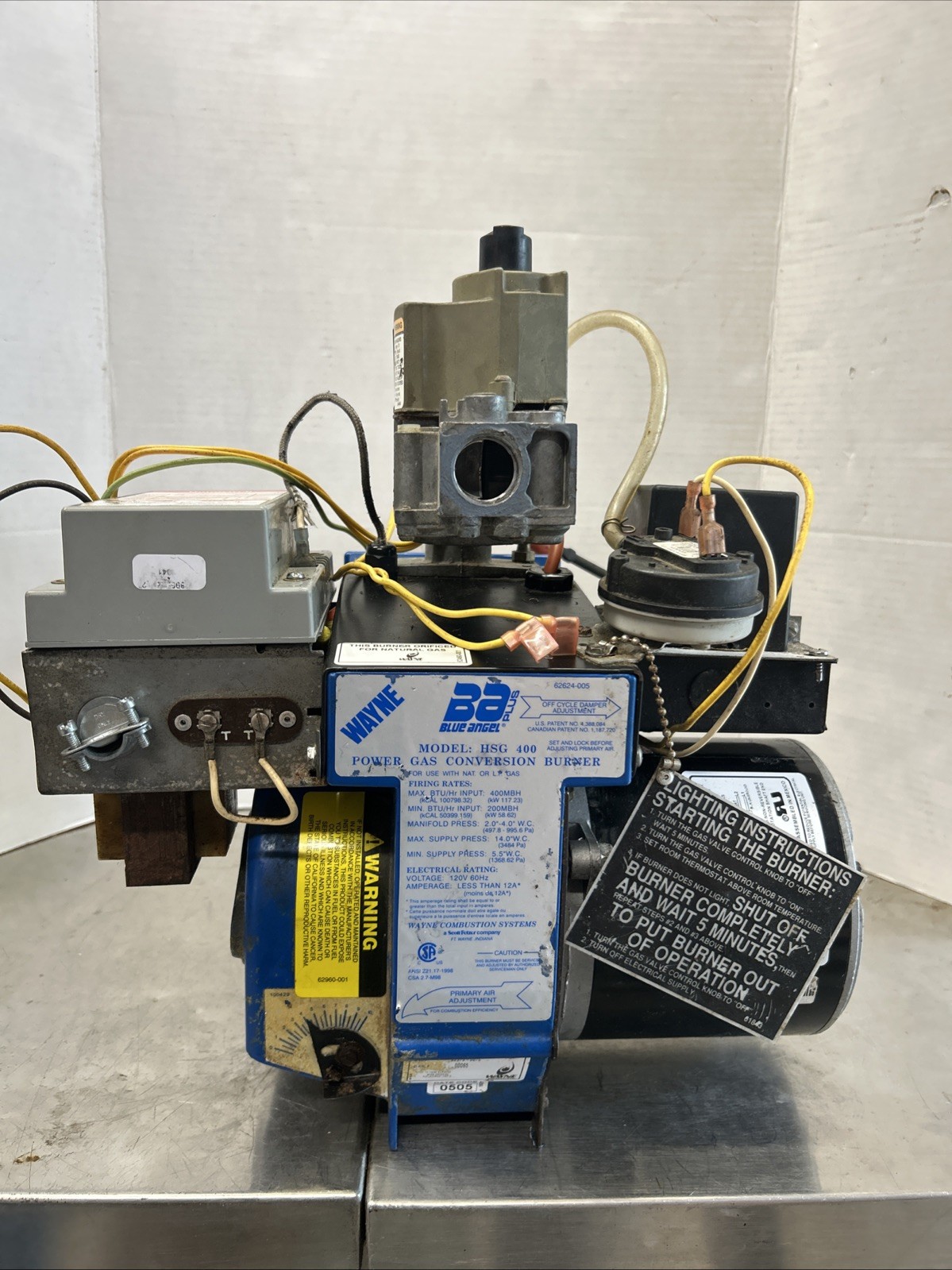 HSG 400 WAYNE power gas conversion burner CLEAN PRE-OWNED OEM