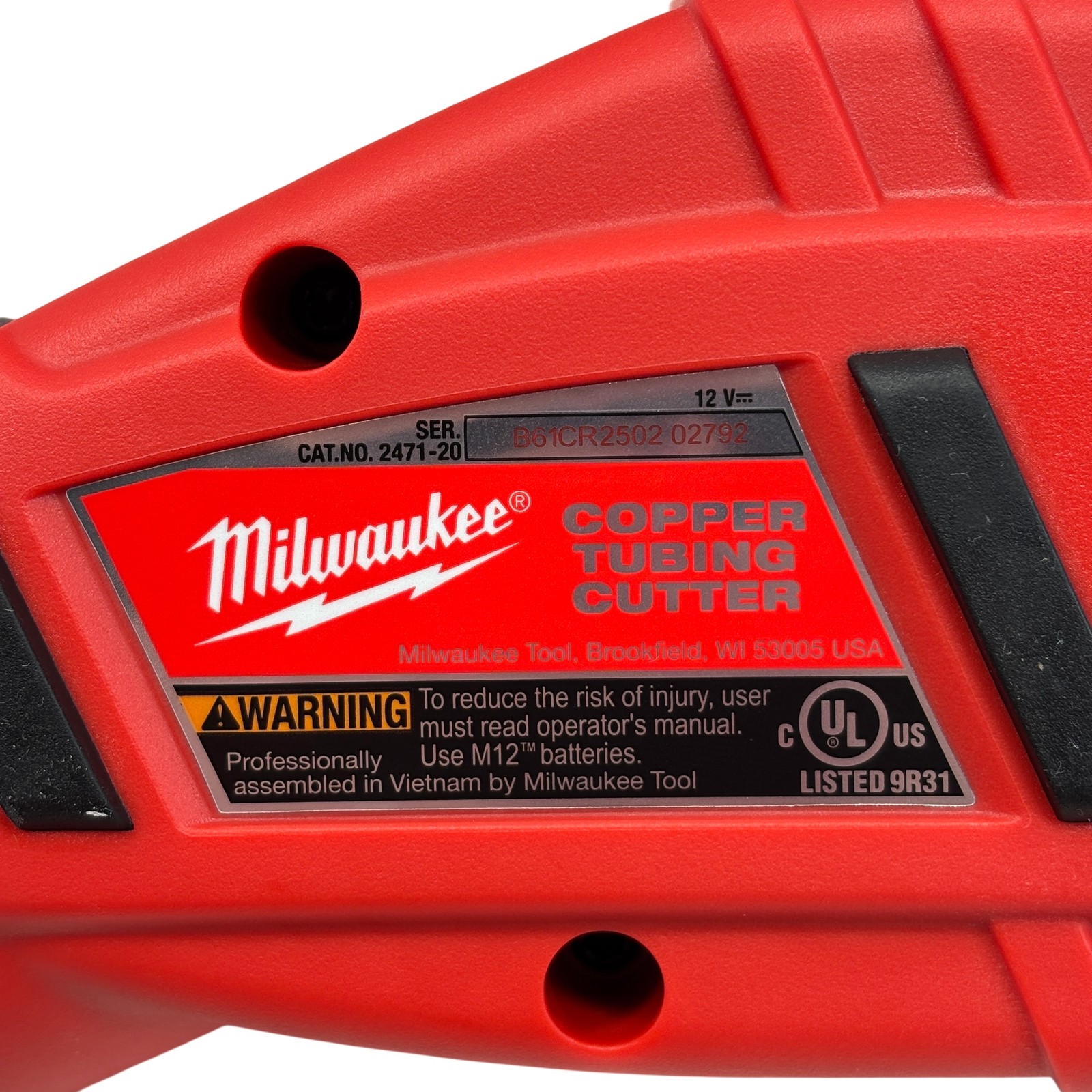 Milwaukee 2471-20 M12 Cordless Copper Tubing Cutter – 6798