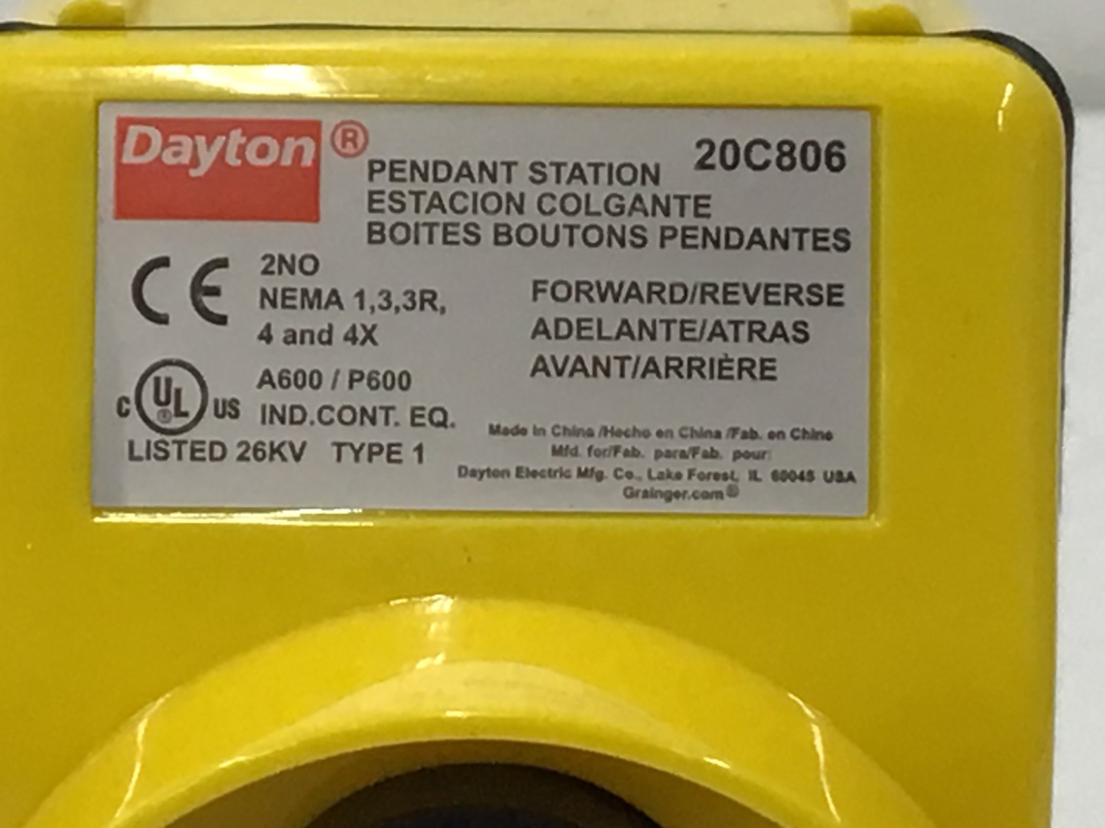 NEW DAYTON 20C806 PENDANT CONTROL STATION