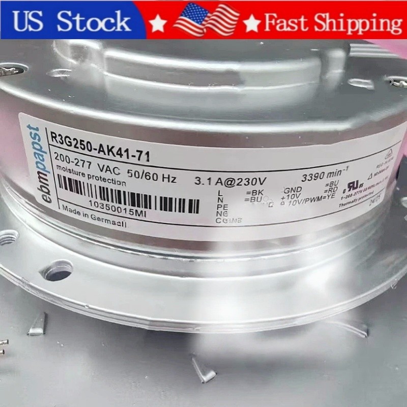 1PCS New Ebmpapst R3G250-AK41-71 200-277VAC Centrifugal Fan US Sotck Fast ship