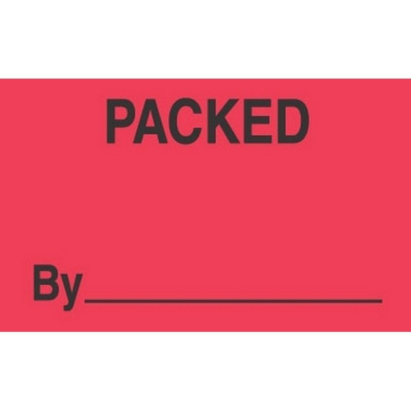1-3/8″ x 2″ Packed By ____ Labels (500 per Roll)