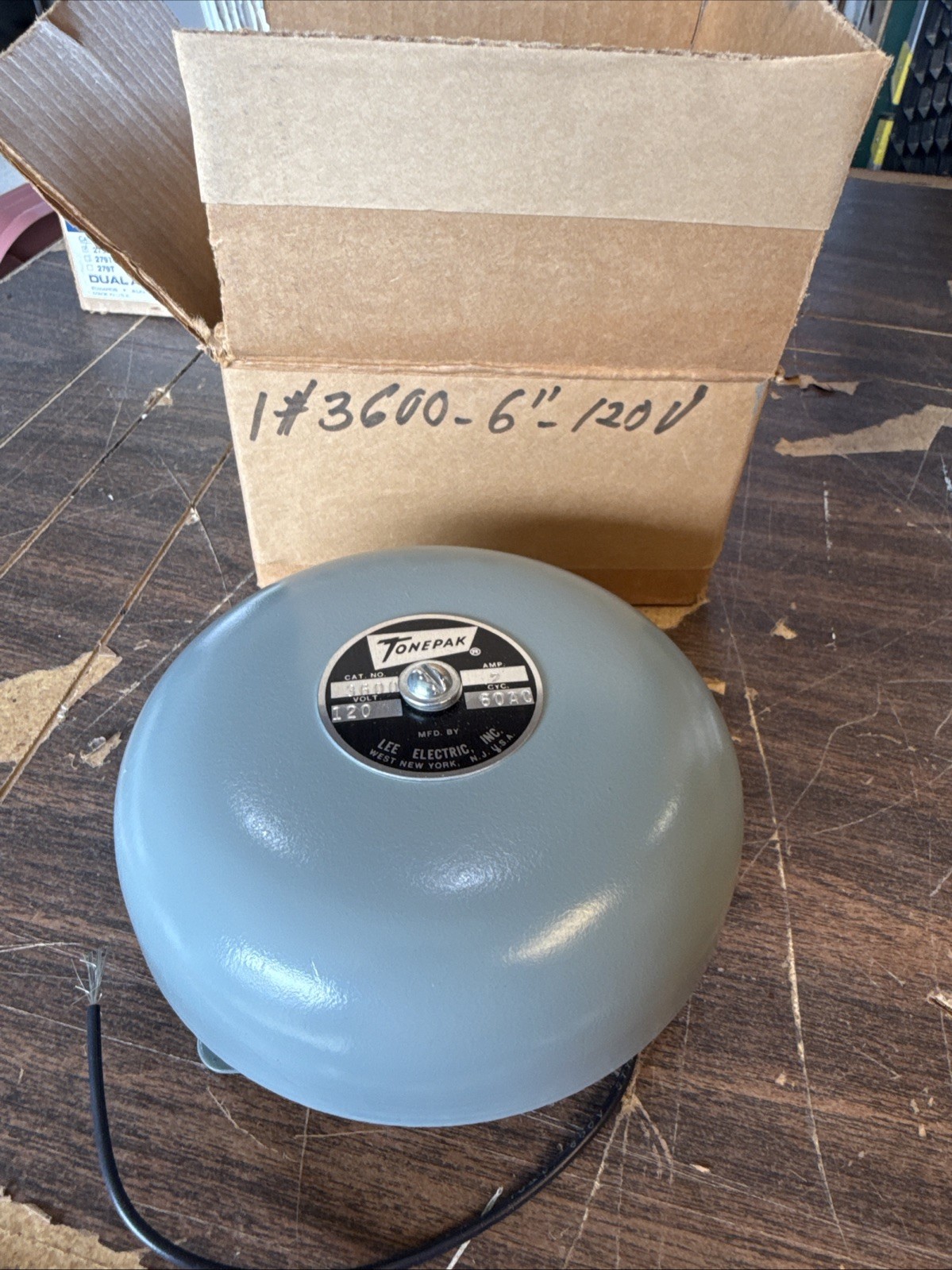 LEE ELECTRIC #3600 6″ HEAVY DUTY INDOOR UNDERDOME SIGNAL BELL 120V GRAY