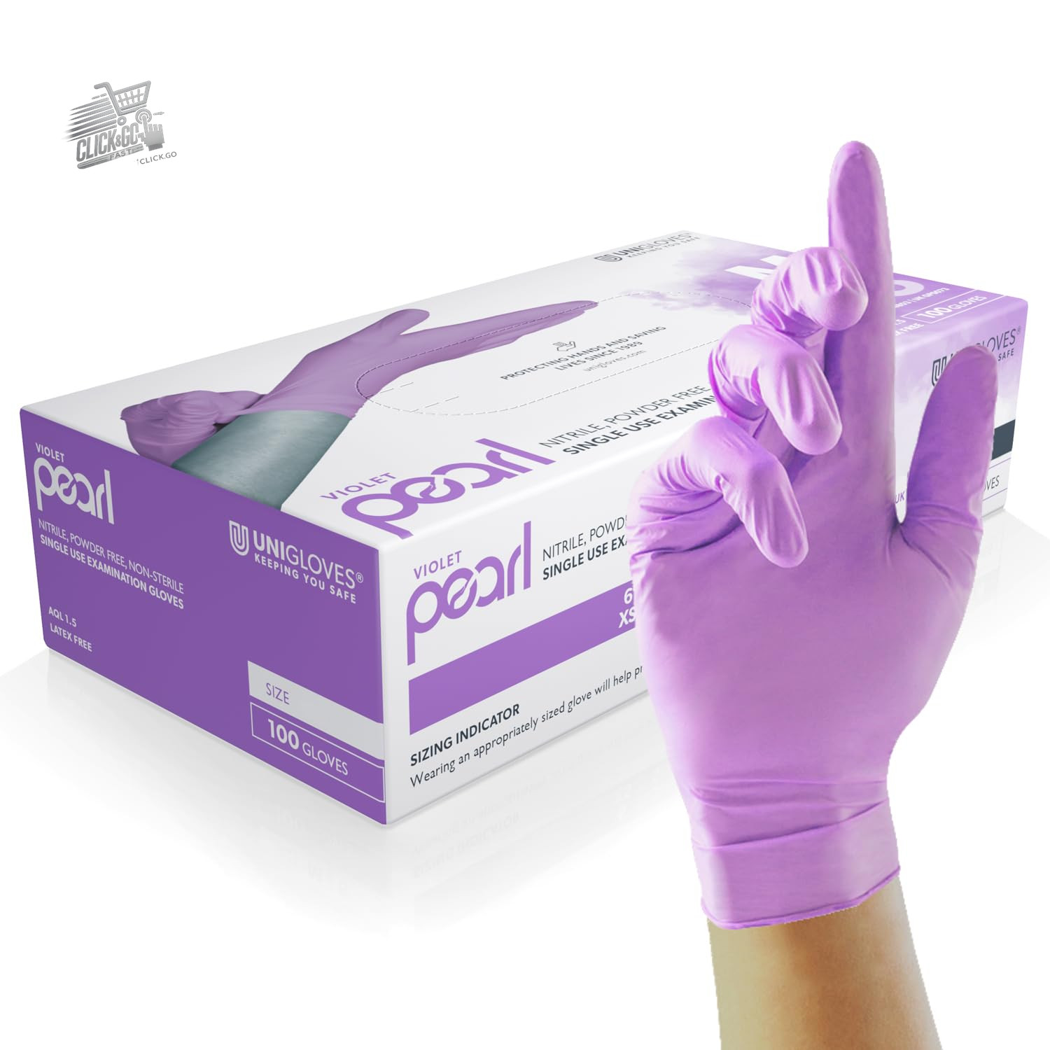 Purple Nitrile Gloves S Disposable Latex Powder Free Medical Food 100 Pieces