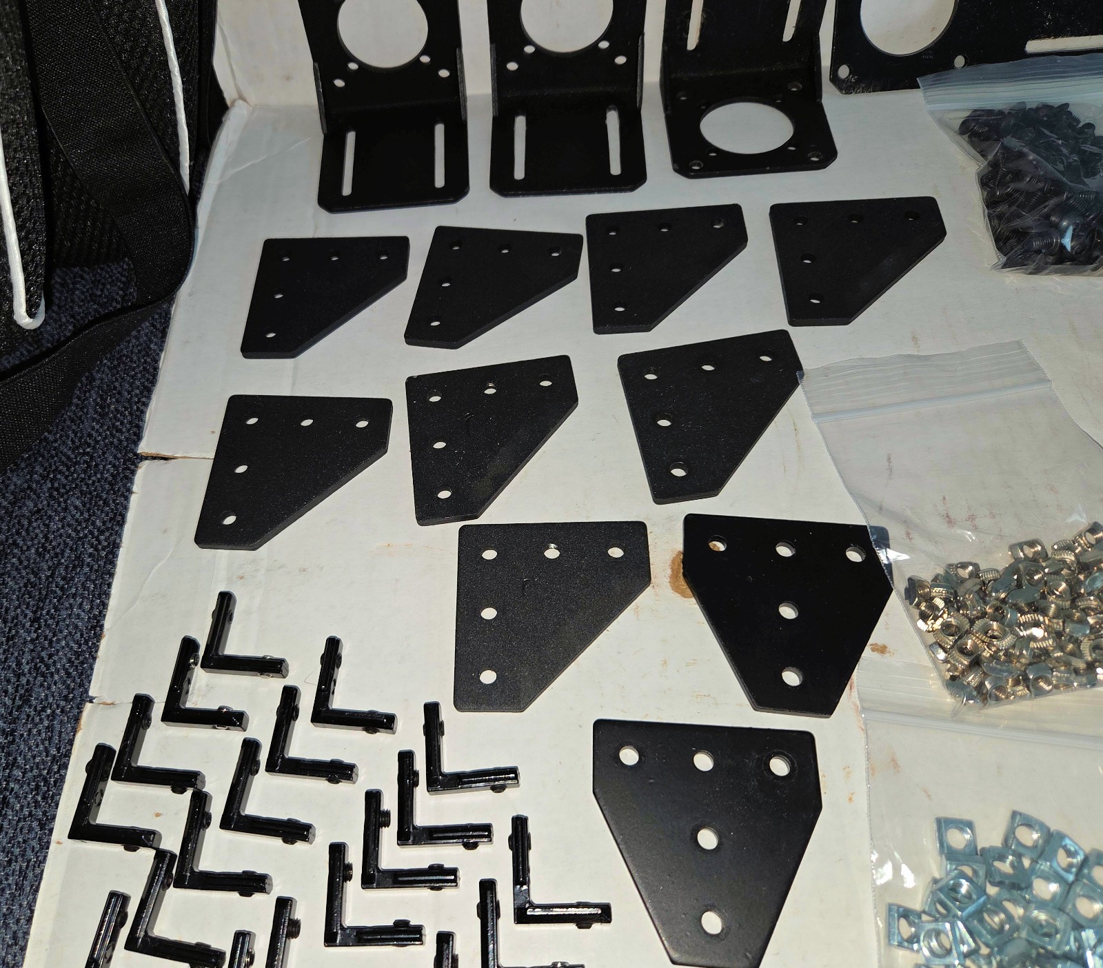 Large Lot Aluminum Extrusion, Angle Brackets, Bolts, T-Nuts, etc