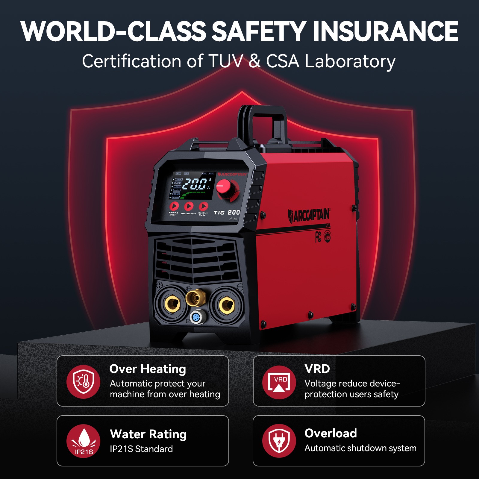 TIG Welder 200Amp 2 in 1 HF TIG/Stick/Arc Inverter Welder 110v/220v Dual Voltage