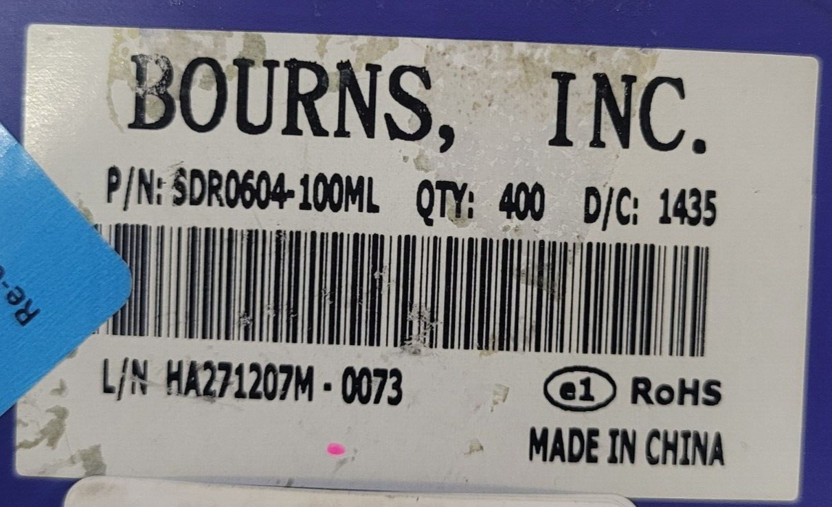 (5 PC) SDR0604-100ML BOURNS FIXED IND 10UH 1.45A 100MOHM SMD