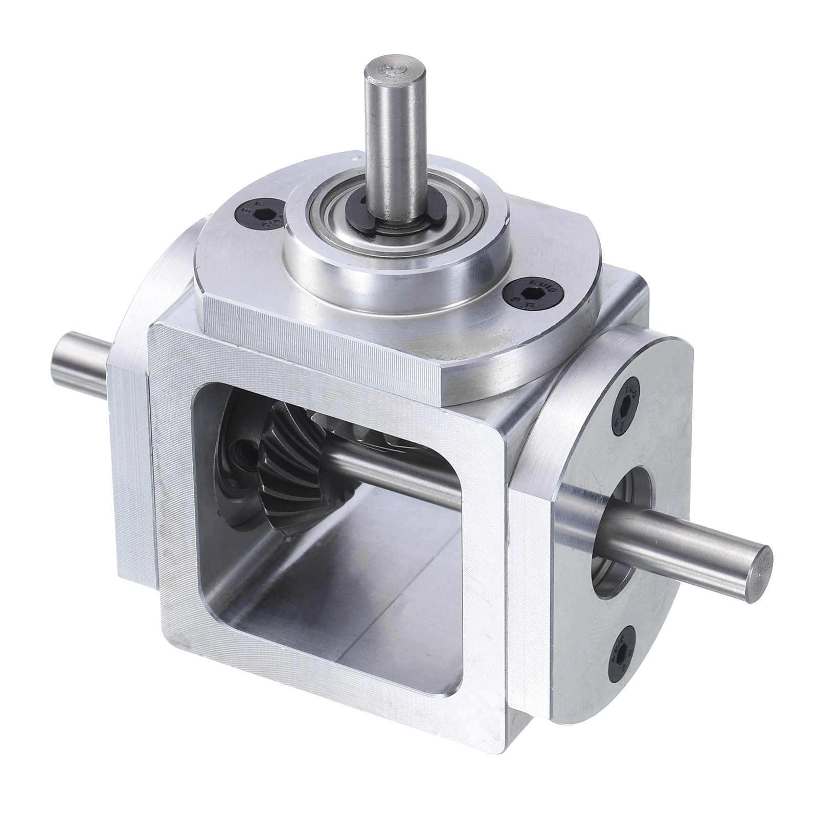 90 Degree Right Angle Bevel Gearbox Double Output Shaft 1M 20 Teeth