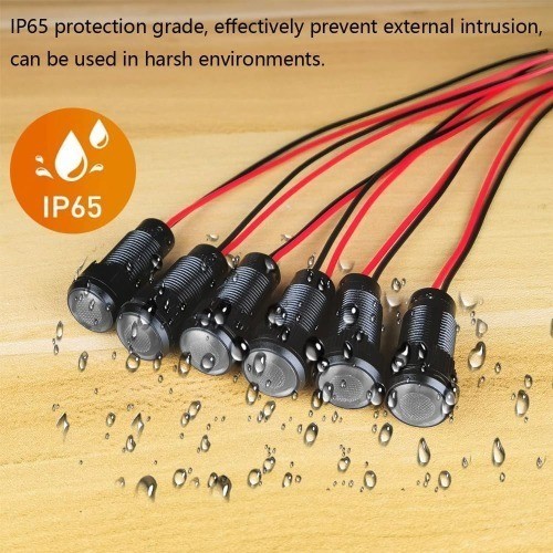 6Pcs White LED Indicator Indicator Light AC DC 12 24V 10mm Mounting Hole Flame