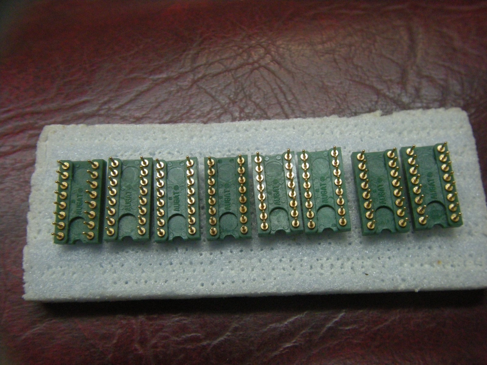 2 Pcs: AUGAT 16 Pin Dip Header, Machined Gold Plated Pins, NOS