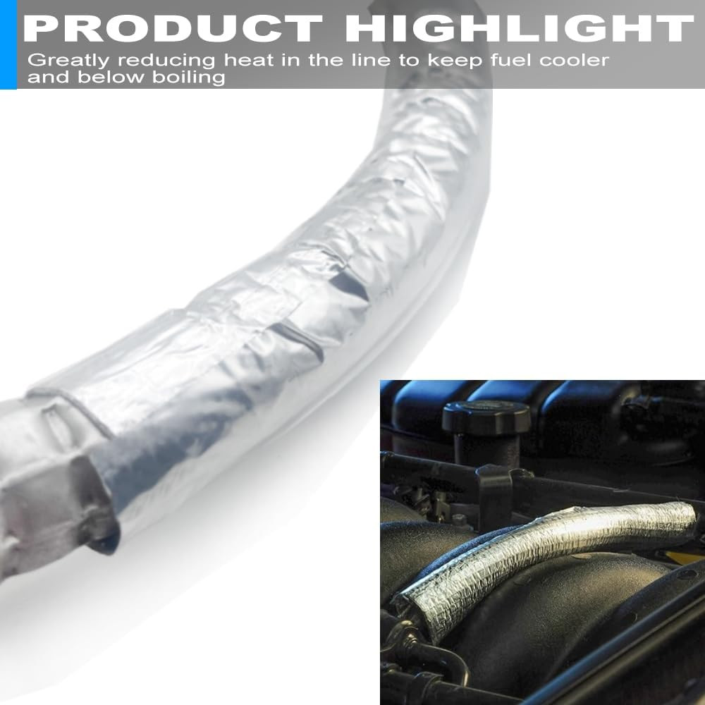 Fuel Line Sleeve 5/8″ I.D. X 39″ Self Adhesive Aluminum Heat Shield Heat-Resista