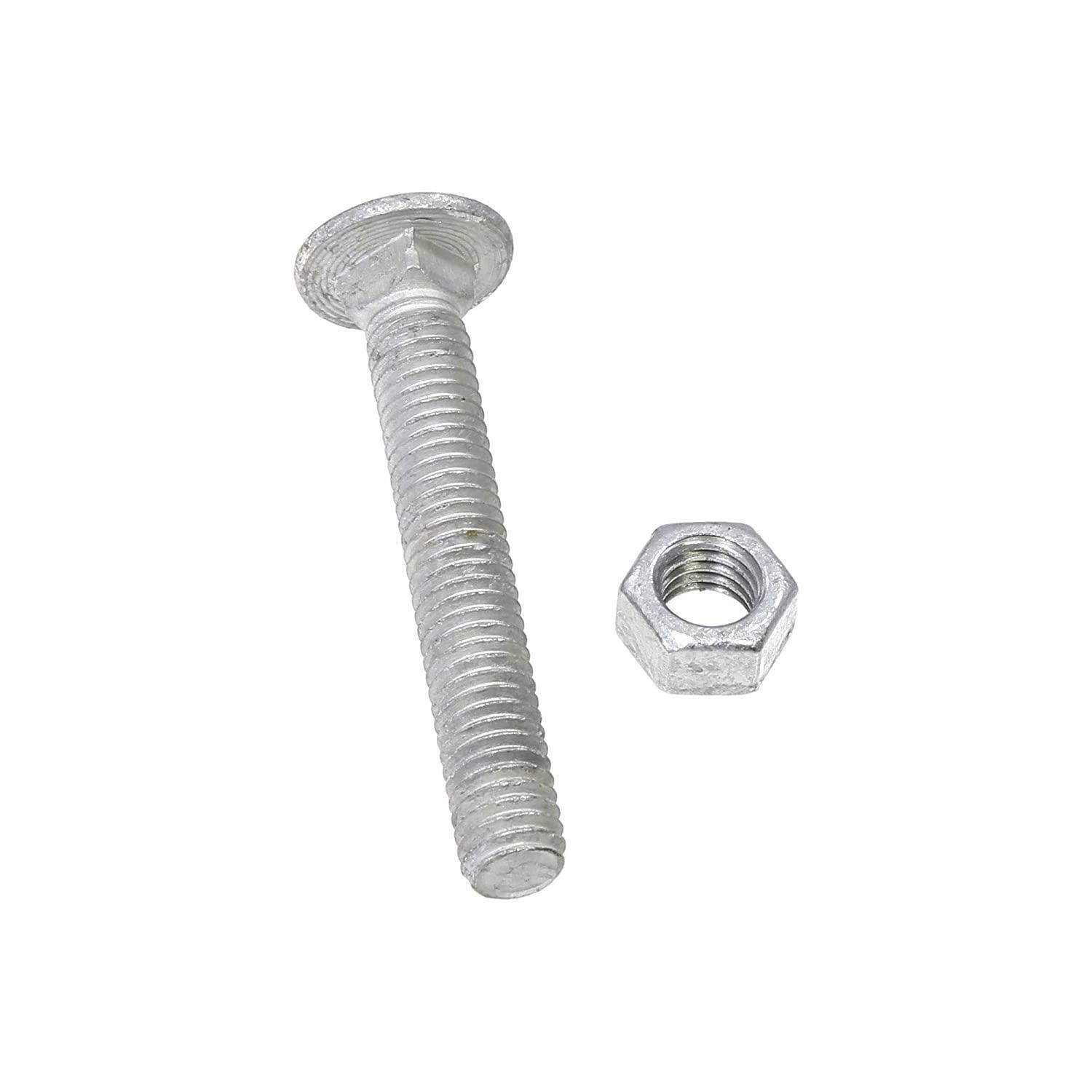 3/8 x 2 1/2″ Long Carriage Bolts with Nuts, Galvanized Steel (Pack of 25)