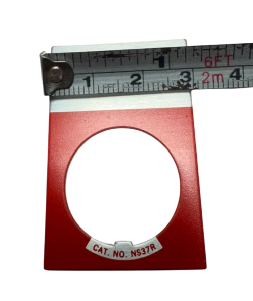 Eaton E22NS34 Red Stop Legend Plate 22.5mm Hole, NS37R **Free Shipping**