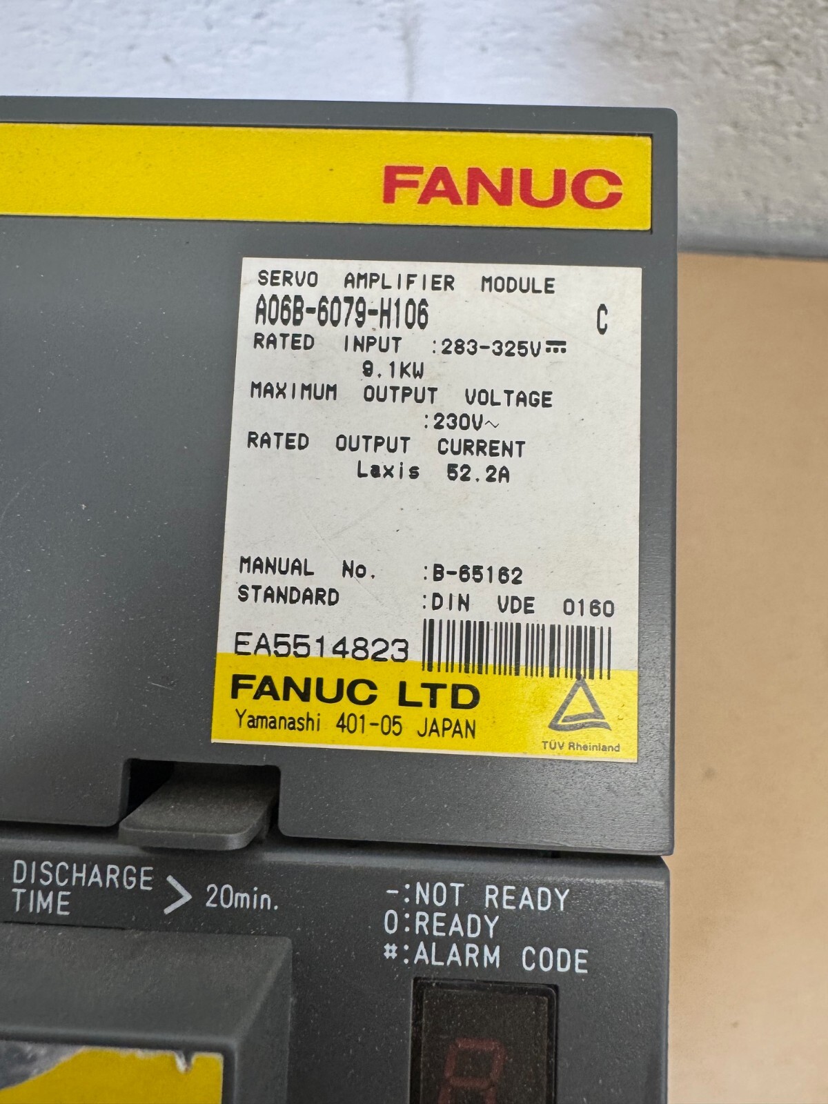 Fanuc A06B-6079-H106 Servo Amplifier Module, 283-325V, 9.1 kW